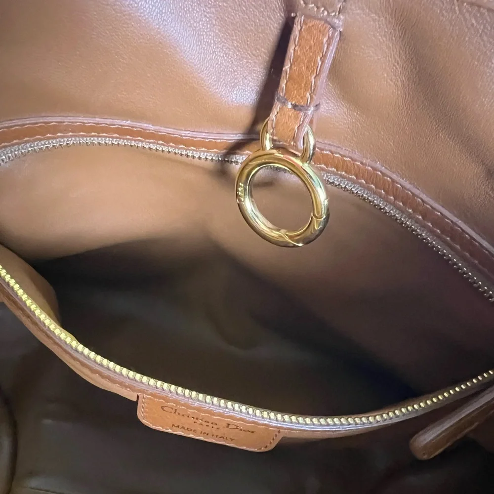 Christian Dior 61  Caramel Color Hobo with 2 Charms